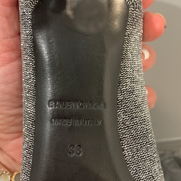 Balenciaga knife pump shiny fabric silver size 38 - Picture 7 of 7
